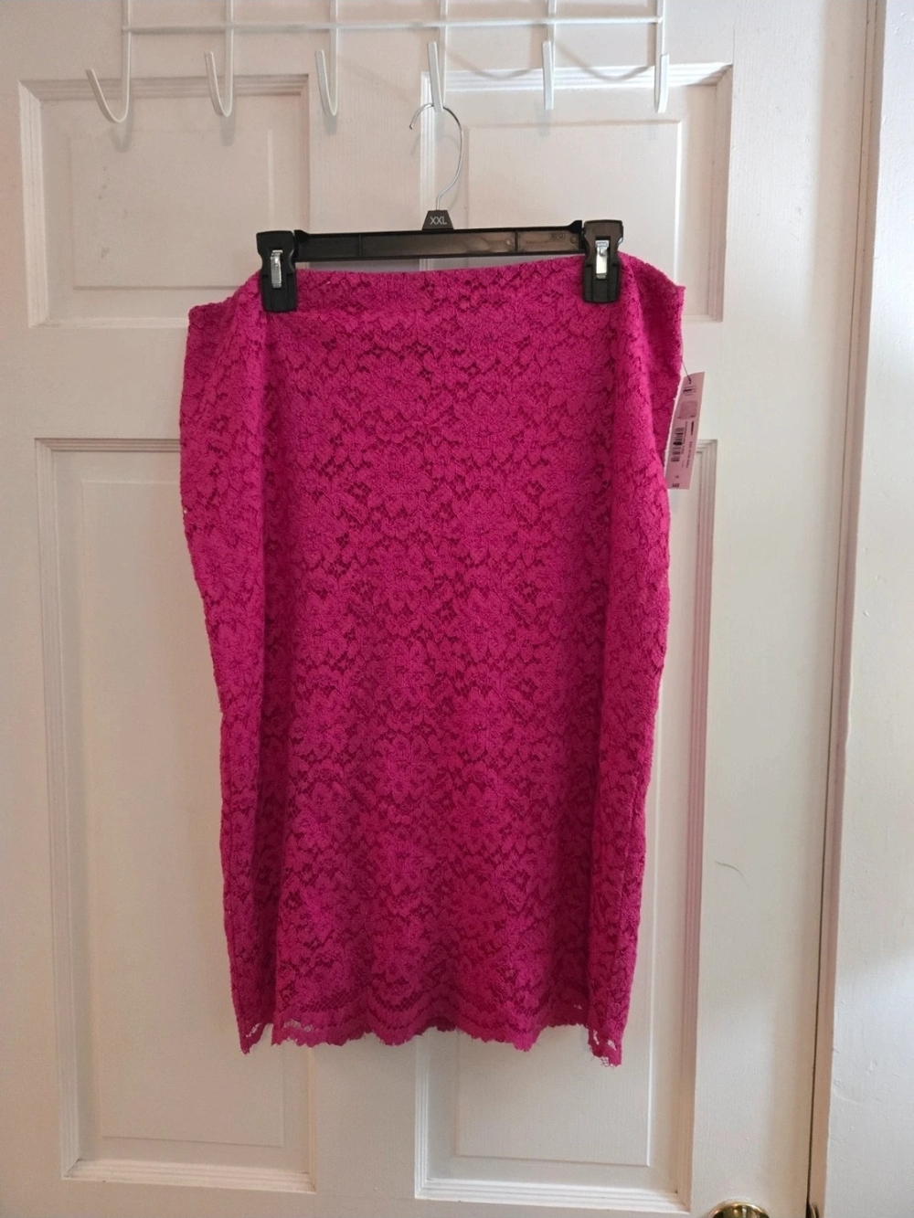Worthington Hot Pink Lace Pencil Skirt